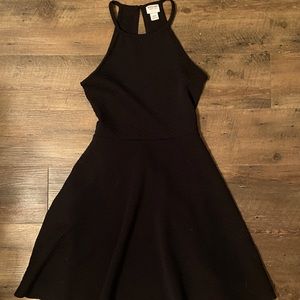 Mossimo Black Textured Halter Flare  Dress